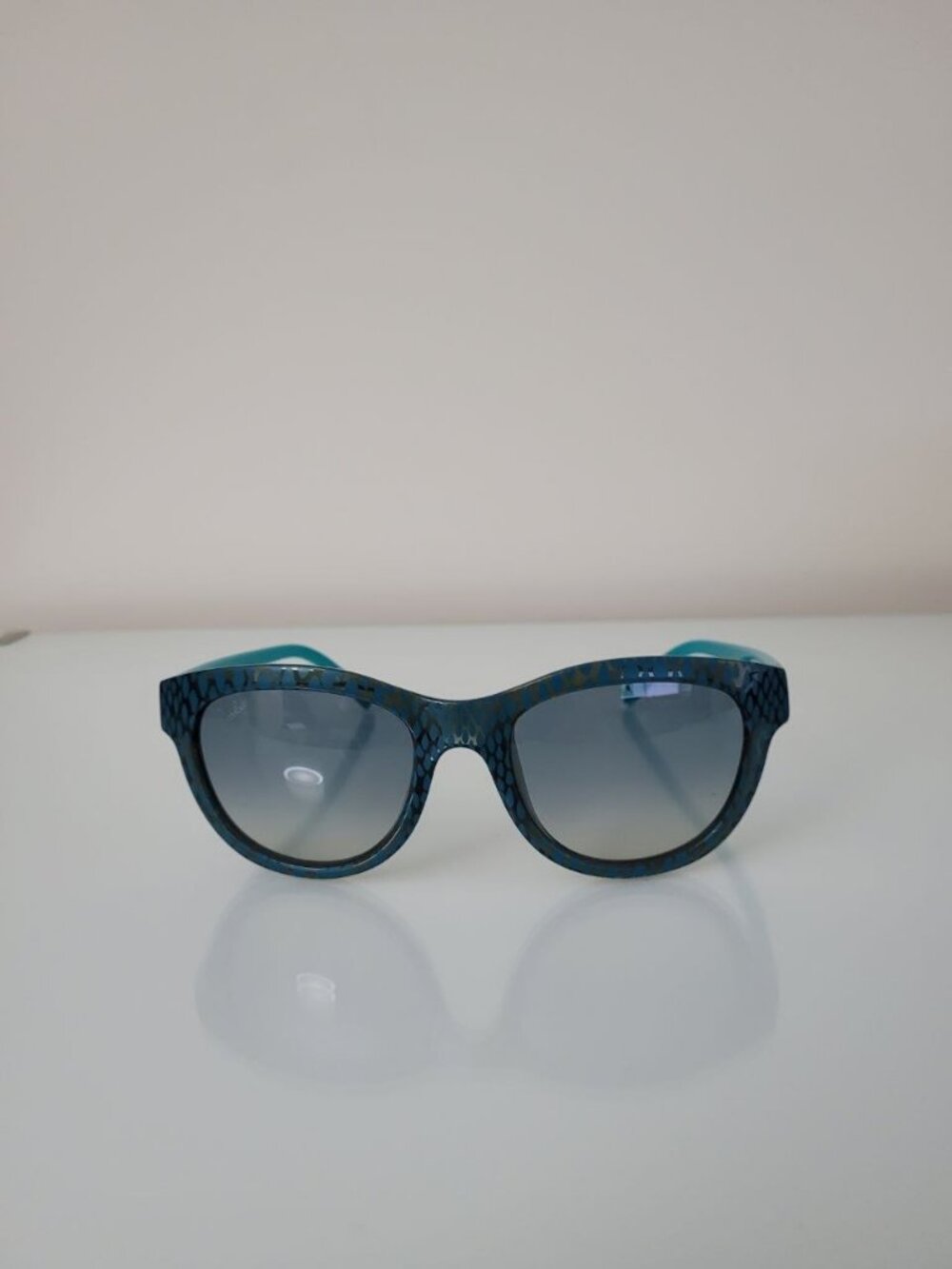 Emilio Pucci EP737S Italian Designer Sunglasses Green Geometric Print - Picture 6 of 10